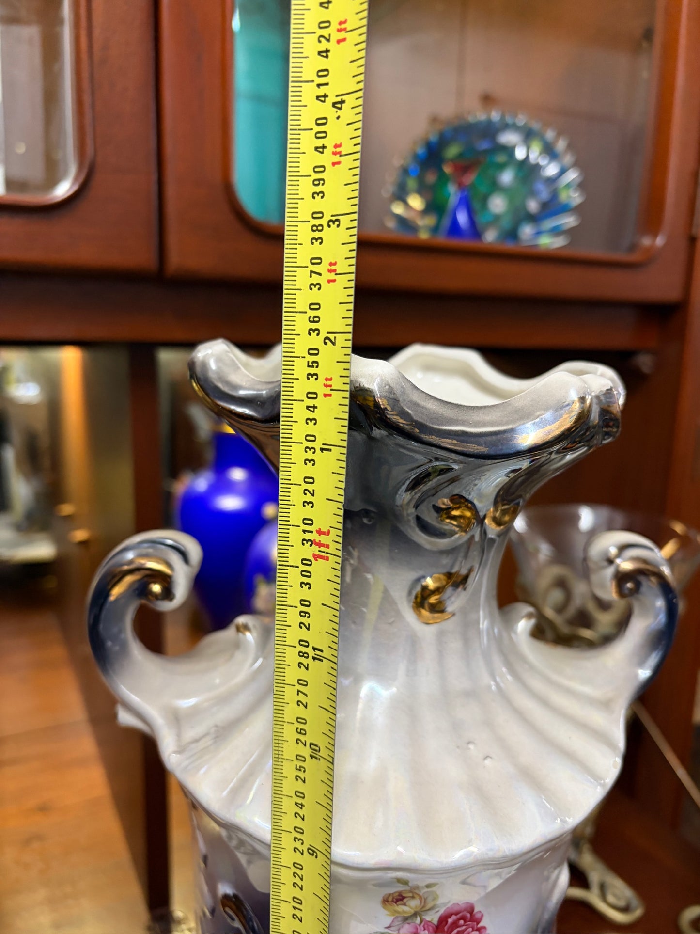 Vintage lustreware vase Taiwan mid 20th century 35cm