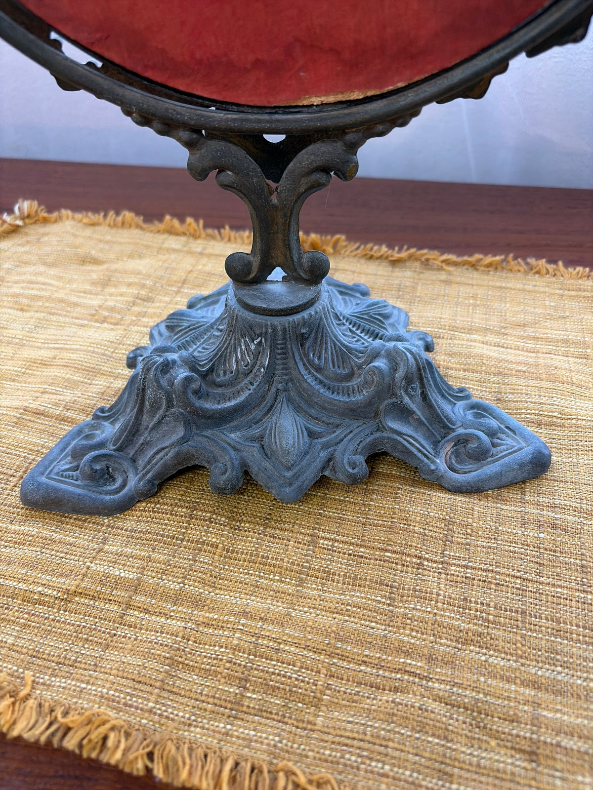 Vintage Ornate Cast Brass Rococo Swing Dressing Table Mirror – 51cm