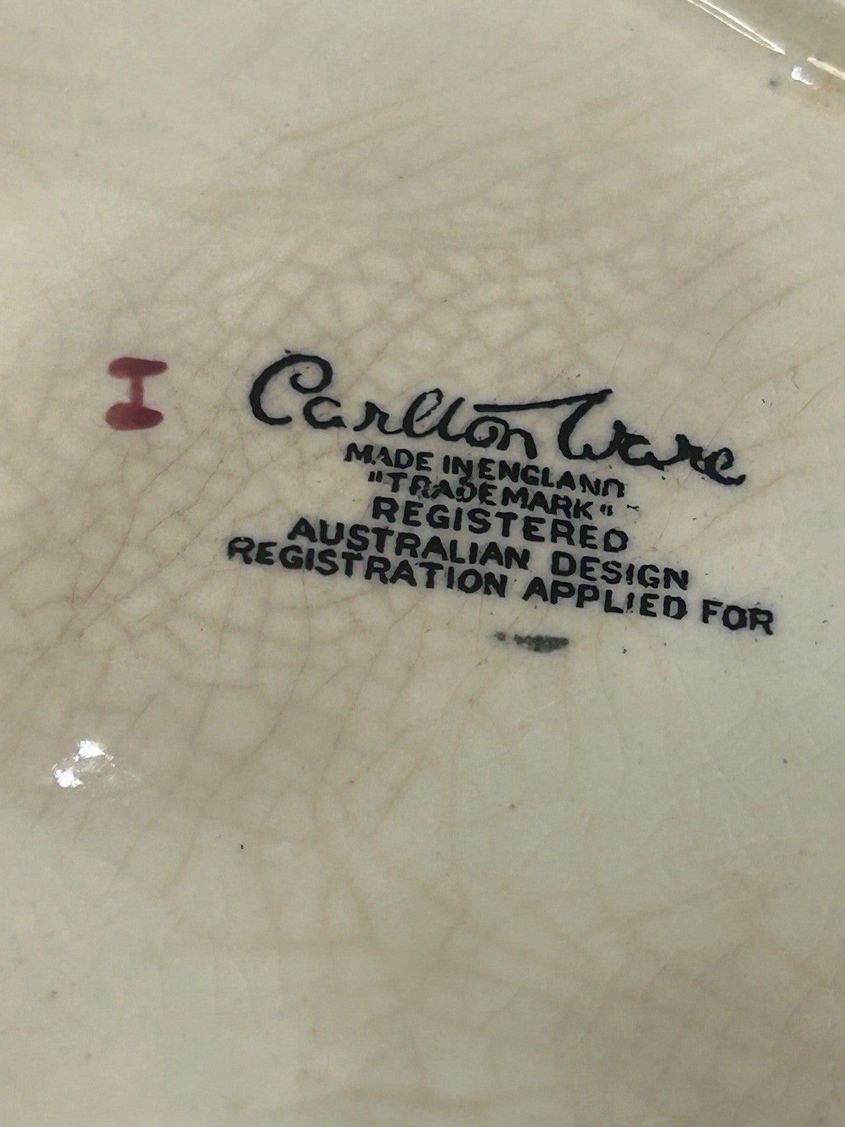 Carlton Ware Australian Design Leaf Dish c1930s Green Pink Floral 16cm
