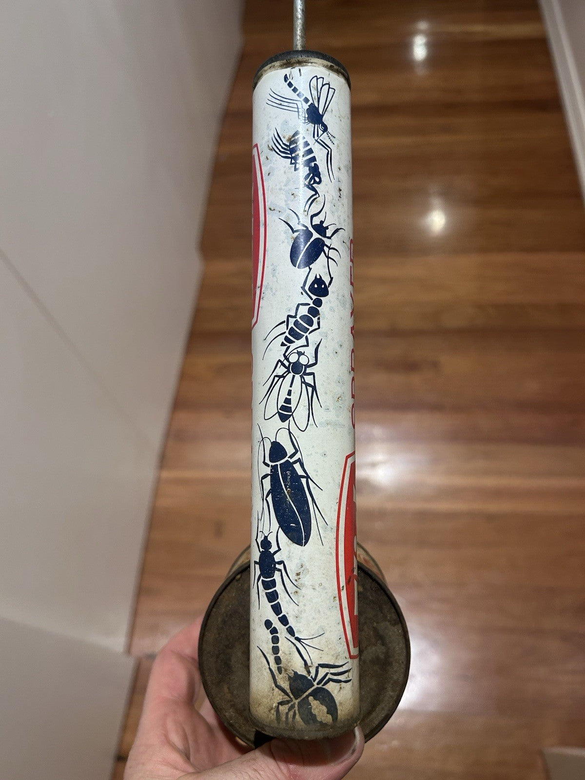 Vintage Flick Sprayer Tin Pump | Made in Hong Kong | Retro Insect Spray Can