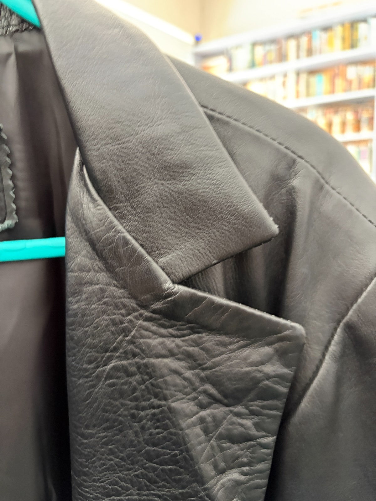 PROUDS Genuine Lambskin Leather Black Long Coat Jacket 2XL Button Front