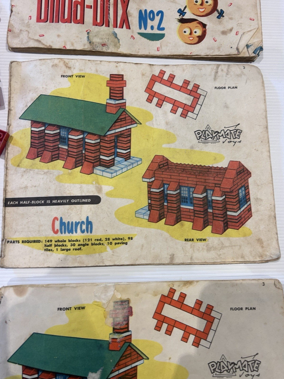 Vintage Bilda-Brix 1950s Lot ~470pcs + 3 Booklets (2 Incomplete) G.W. Murdoch