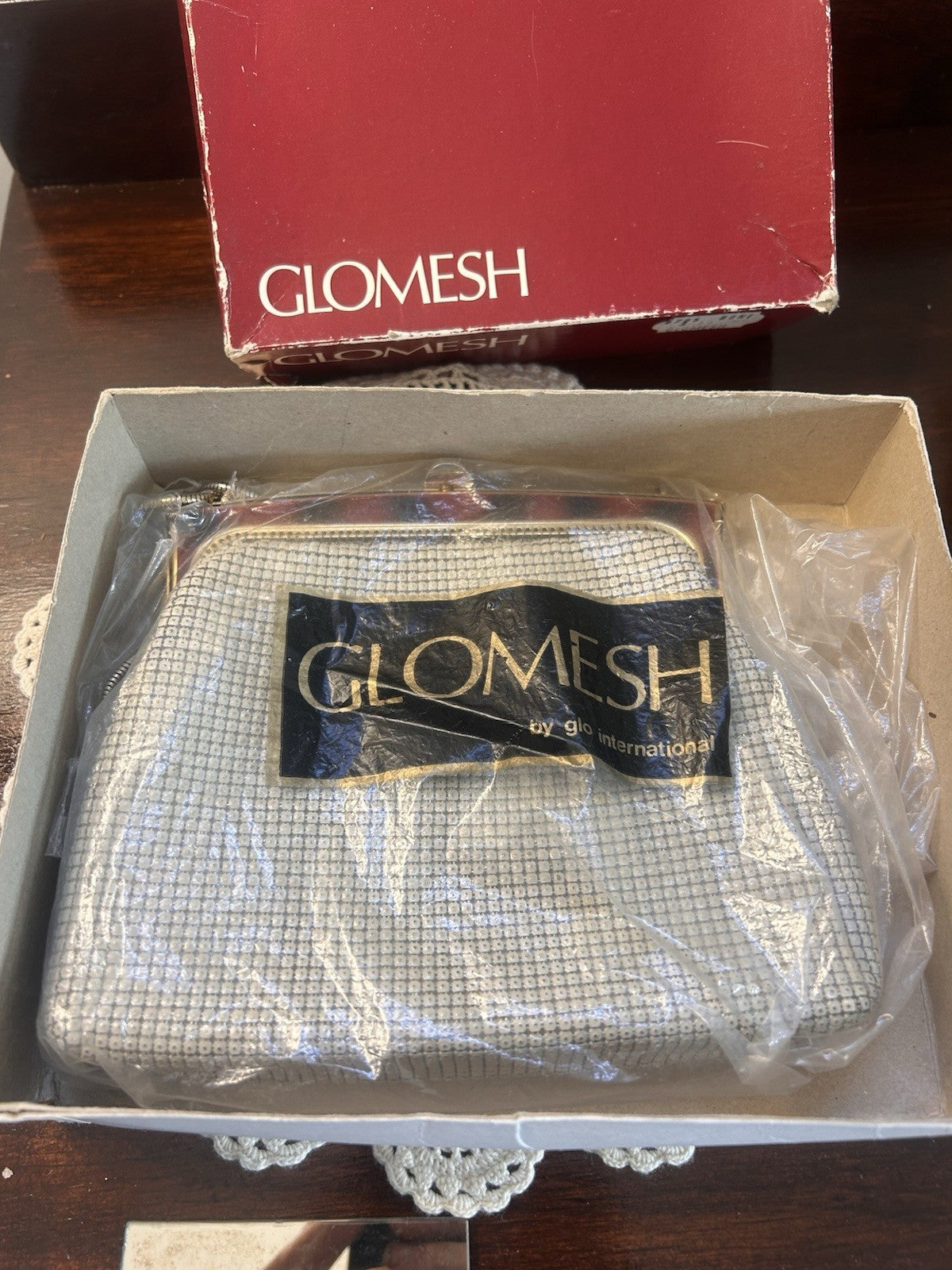 Vintage Glomesh B705 Bone Mesh Evening Bag with Box – Tortoiseshell Frame