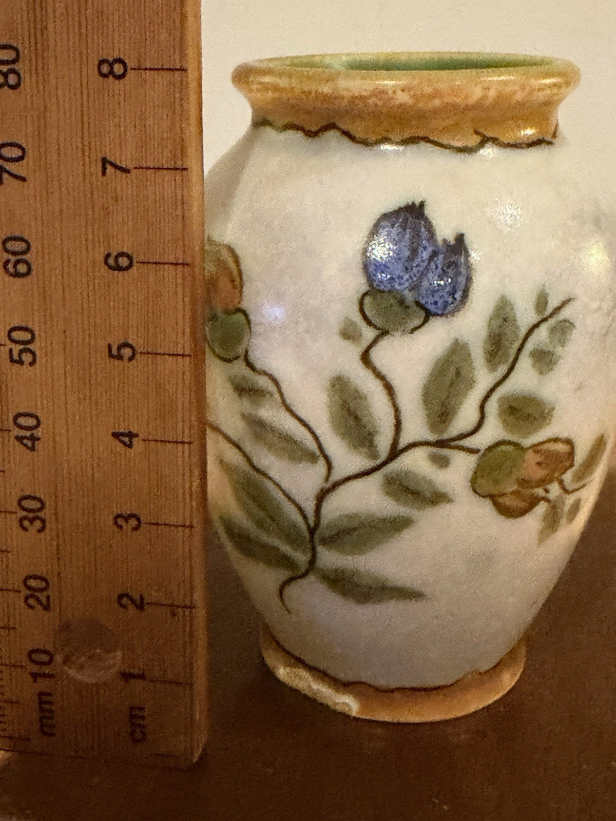Royal Zuid Holland Gouda Vase Floral Hand Painted Dutch Pottery 1829 8cm Tall