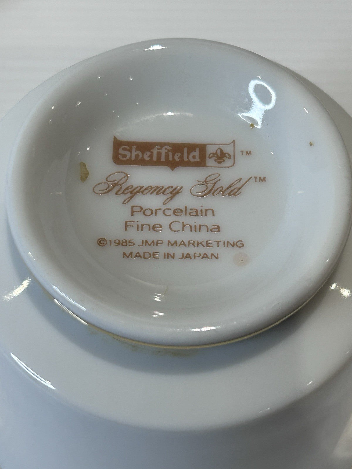 Sheffield Regency Gold Fine China Cups & Saucers Set x2 Japan 1985 JMP VTG