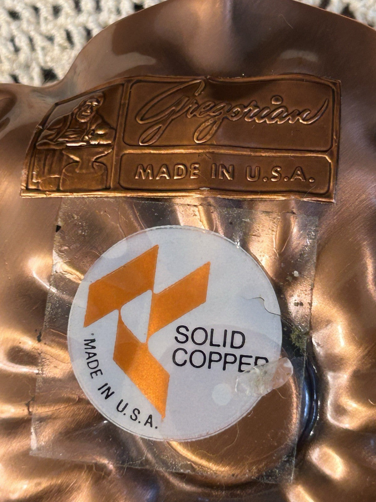 Gregorian Solid Copper Candle Holder Handcrafted USA Vintage Mid Century