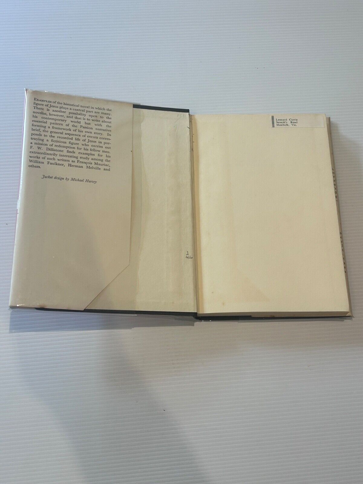 The Novelist and the Passion Story, F W Dillistone, Collins, 1960 First Edition