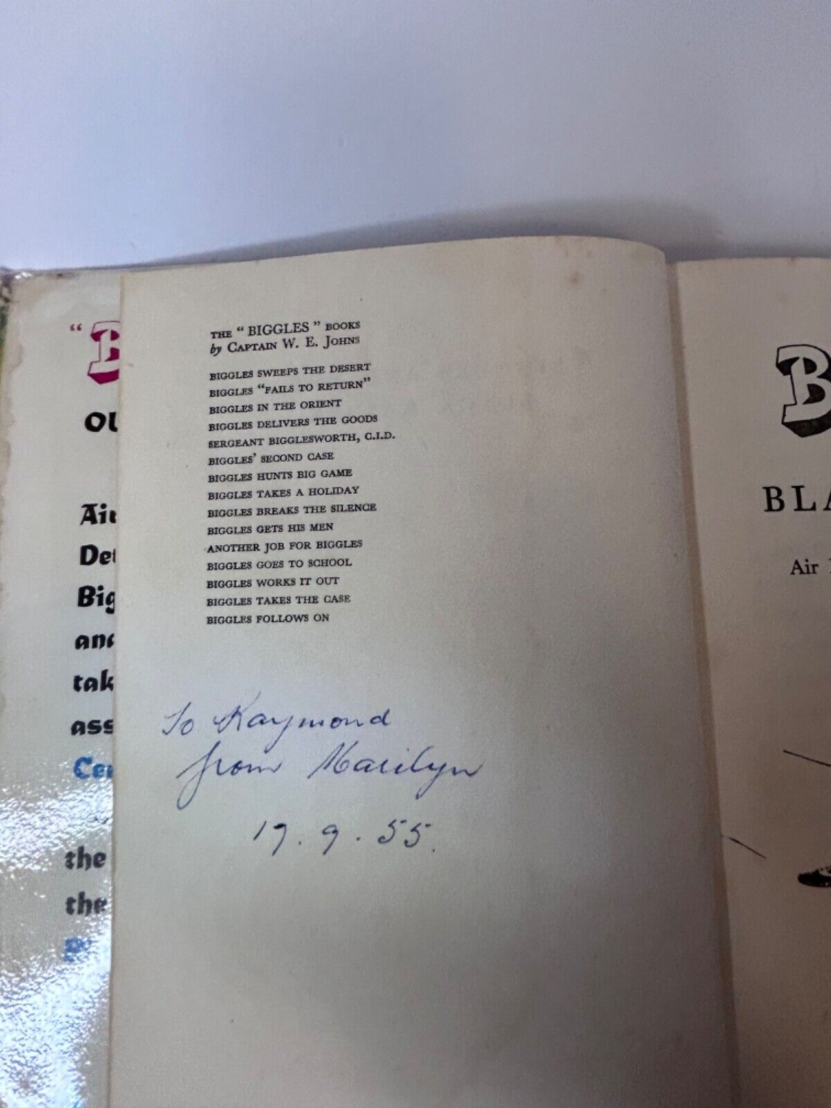 BIGGLES AND THE BLACK RAIDER 1953 TRUE 1st edition Captain W.E. Johns Dust Jack