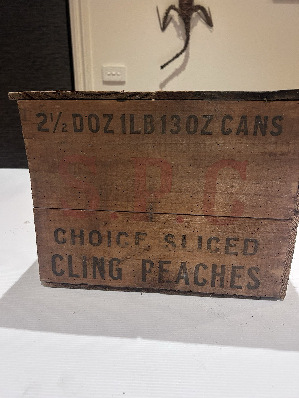 Rare Vintage SPC Fruit Crate – Cling Peaches Box – Shepparton VIC 1950s