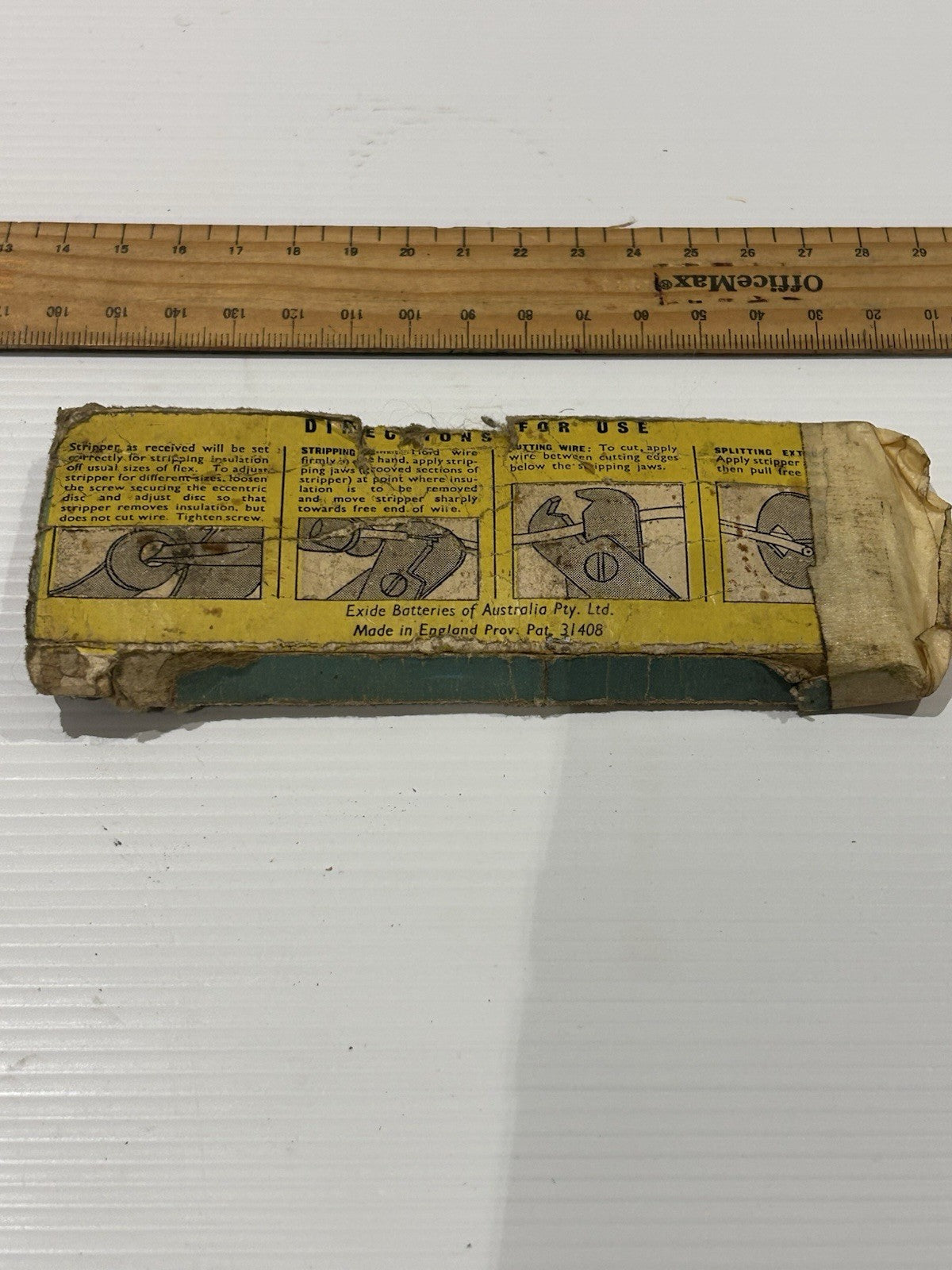 Vintage Exco Bib Wire Stripper & Cutter w/ Box England 1960s Auto Tool