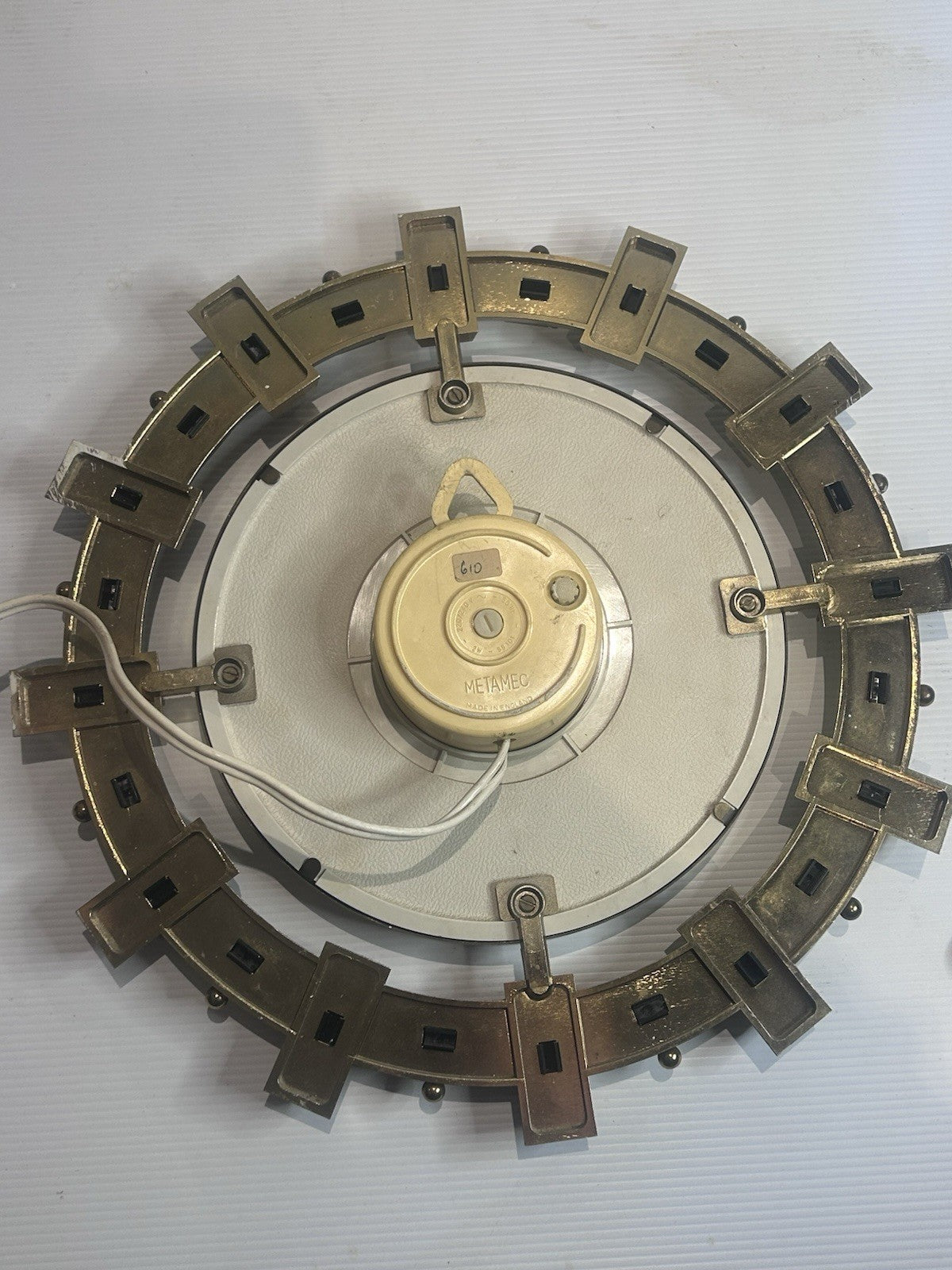 Vintage Metamec Electric Wall Clock Mid Century Sunburst Retro 37cm Working