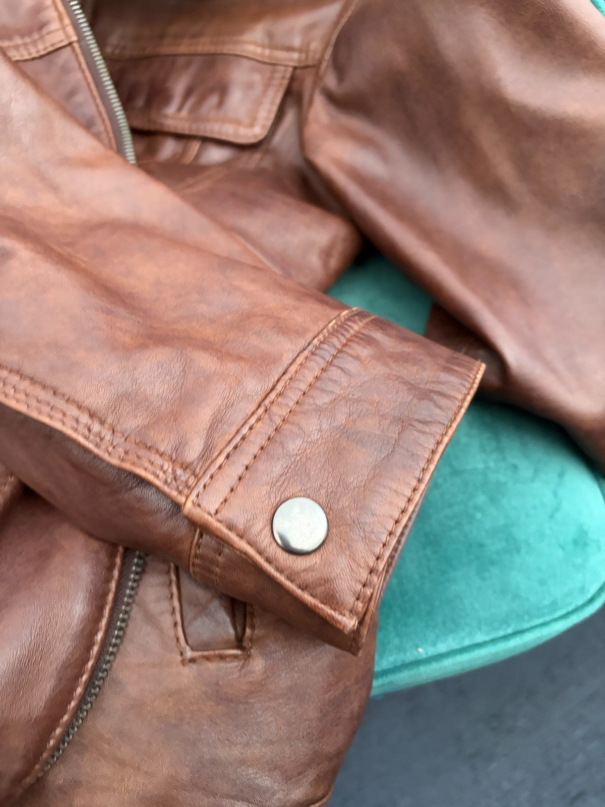 Industrie Genuine Leather Brown Jacket Size L – Australian Designed
