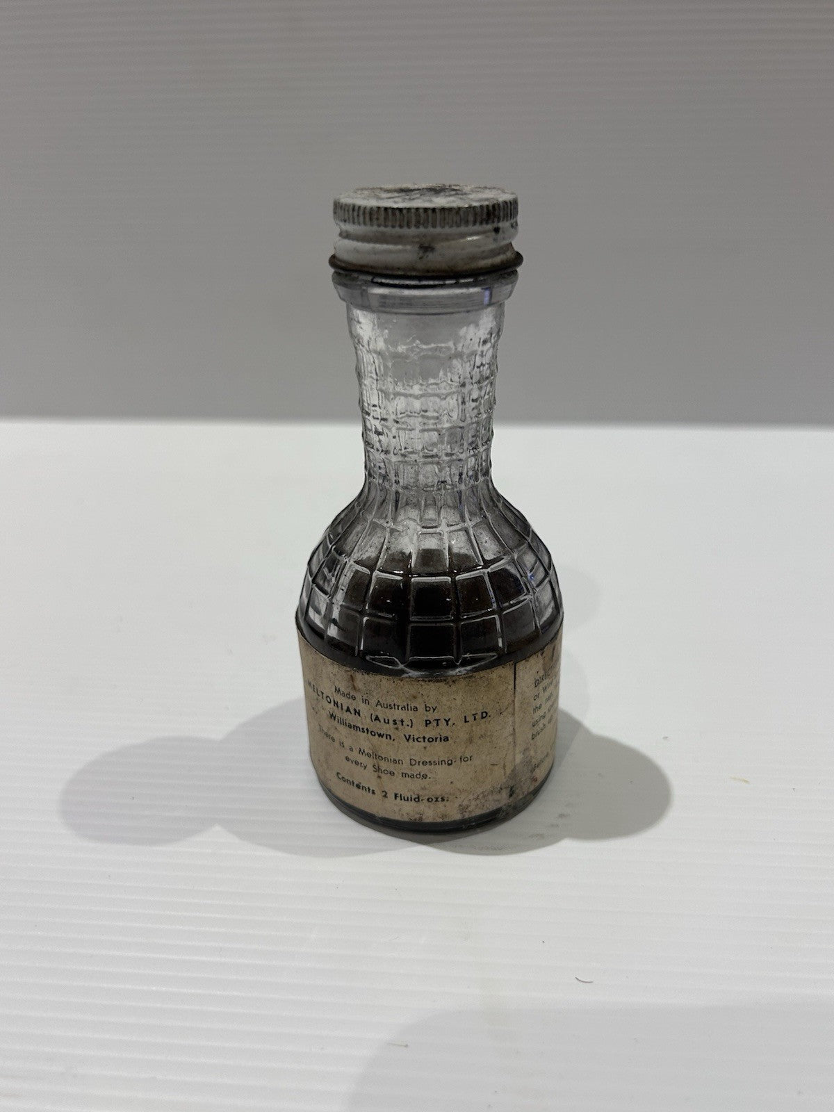 Vintage Meltonian Black Suede Cleaner Bottle 1950s Williamstown VIC