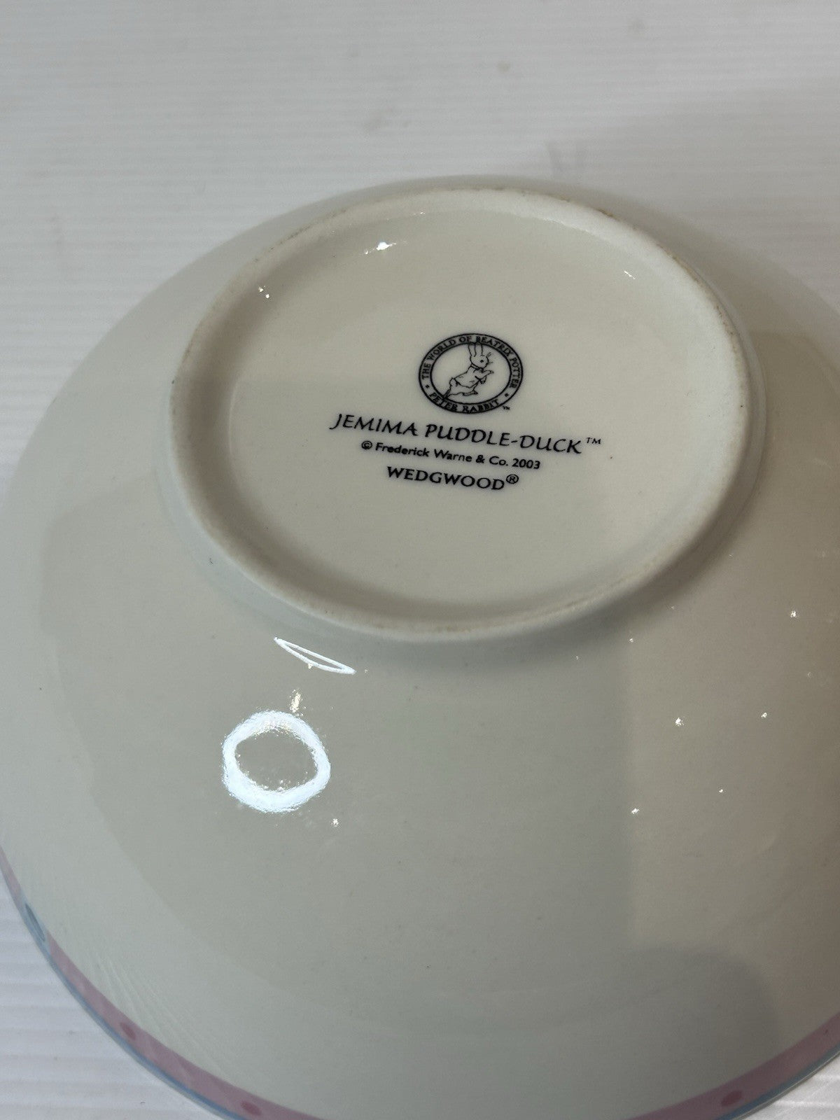 Wedgwood Jemima Puddle-Duck Bowl Beatrix Potter 2003 Peter Rabbit Nursery
