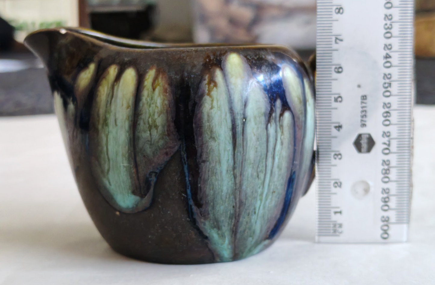 Vintage Studio Pottery Creamer & Utensil Jar Set – Hand Thrown – Signed