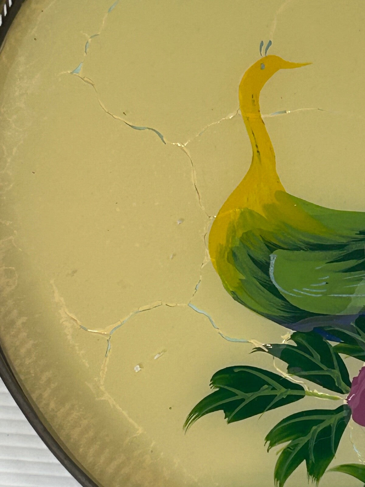 Vintage 1950s Hand-Painted Peacock Tray & 6 Coasters – Made in Japan