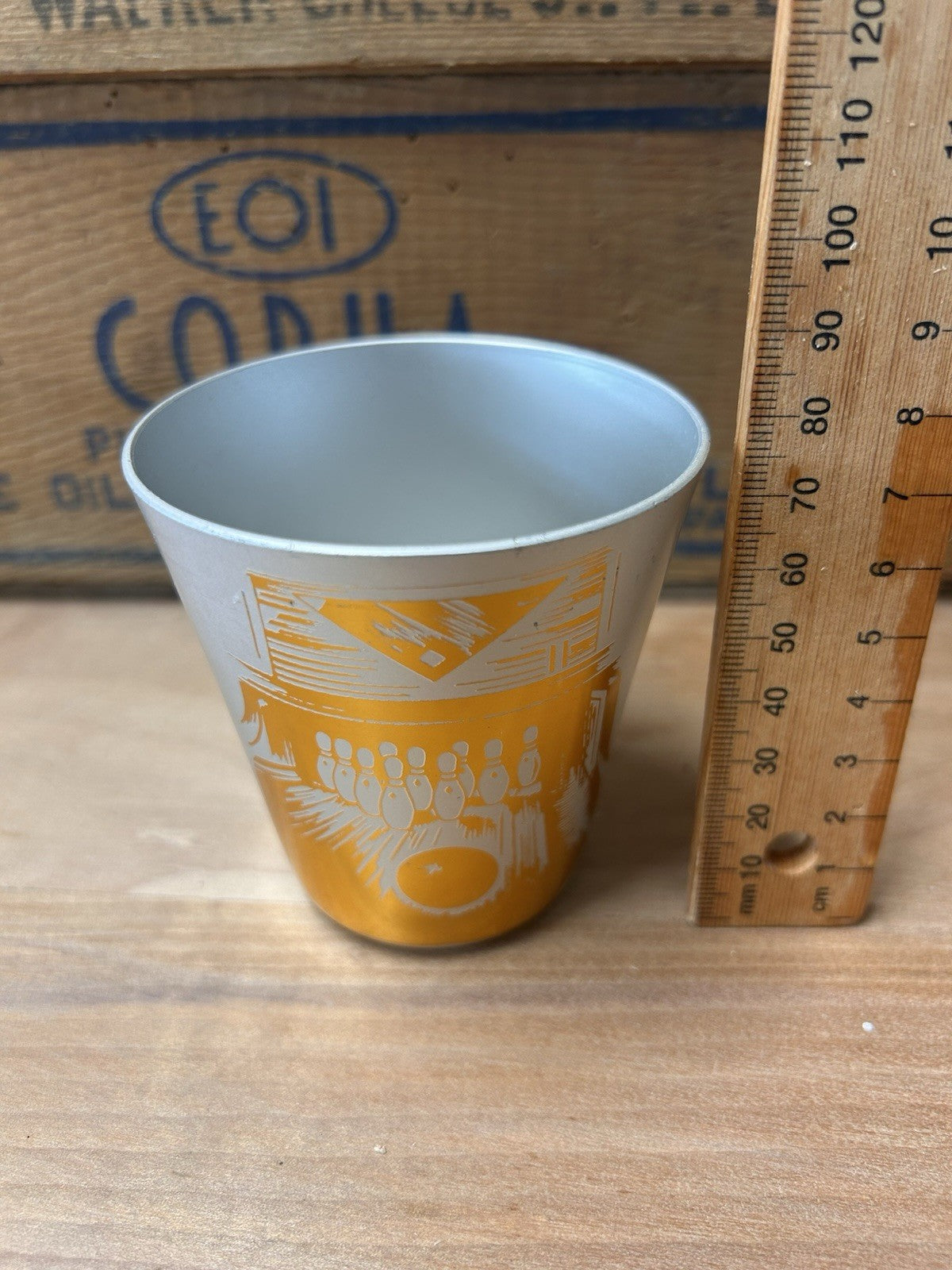 Vintage 1950s Bowling Aluminium Cups (Set of 4) w/ ICI Vynex Case
