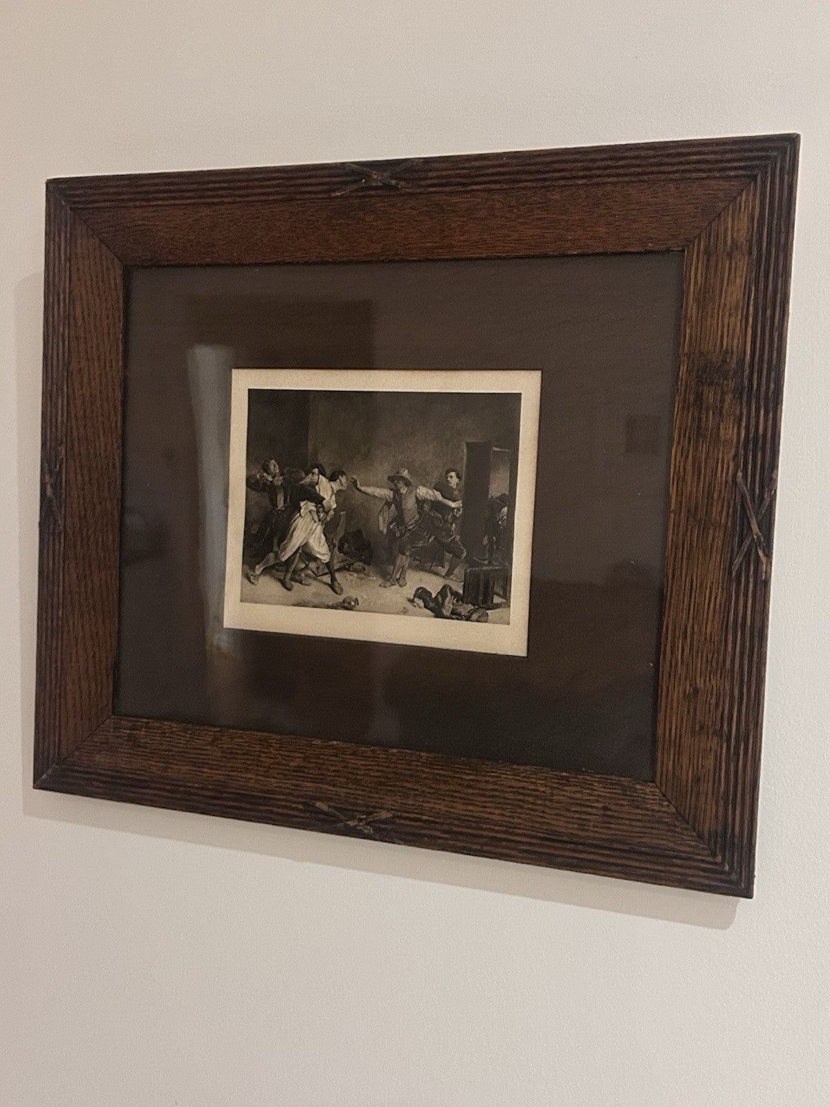 " La Rixe " 1855, D'Ernest Meissonier Reproduction Very Antique Xixth