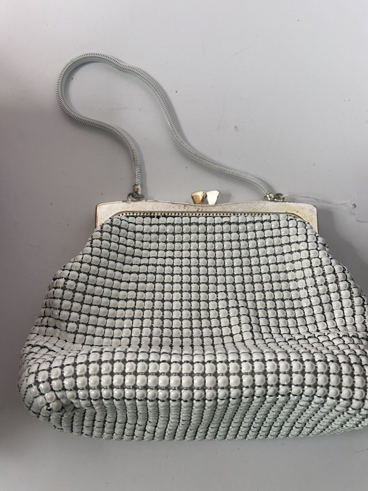 Vintage 1970s Glomesh Bone Mesh Bag - With Original Box