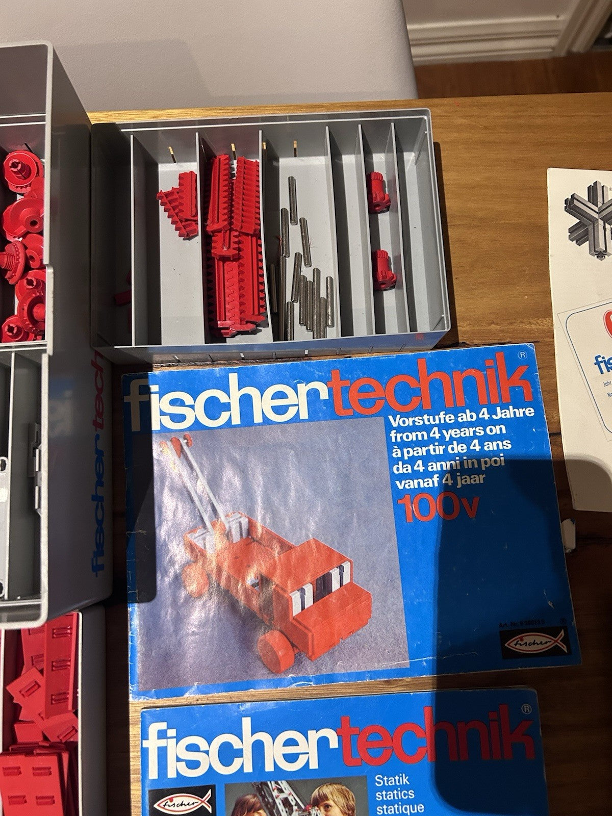 Fischertechnik Vintage Sets x3 w/ Manuals & Club Cards – 1969–1980s STEM Toy