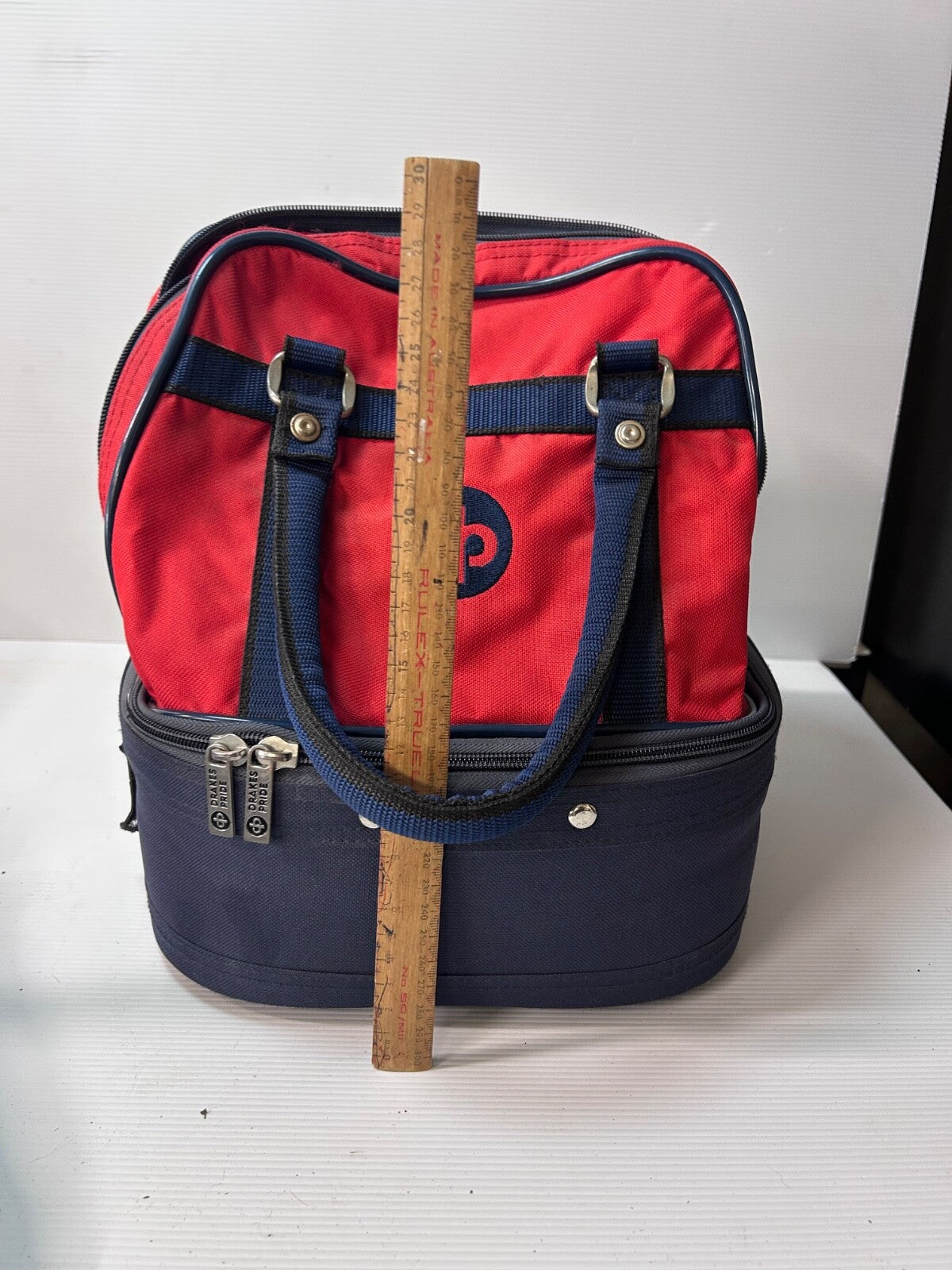 Drakes Pride Lawn Bowls Bag Red & Navy – 3 Compartment Carry Case - 4 bowls
