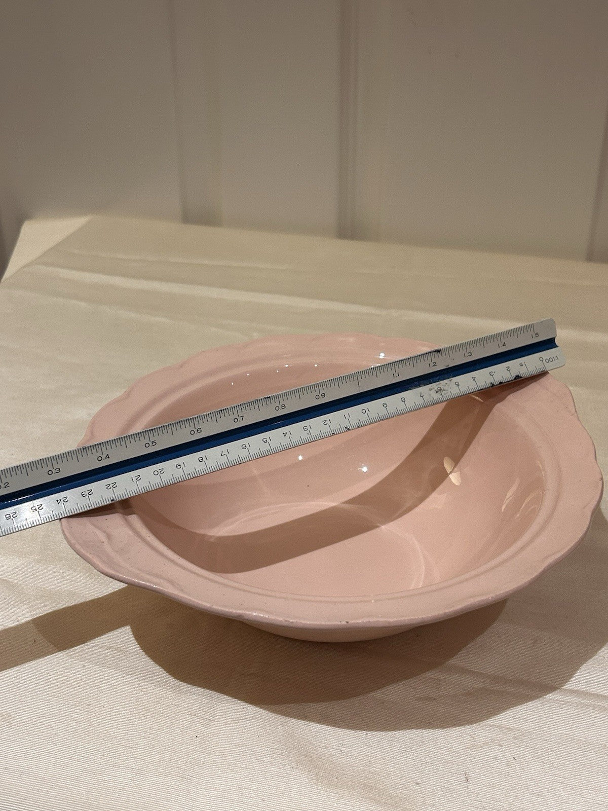 Vintage Grindley England Peach Petal Pink Serving Bowl 24cm