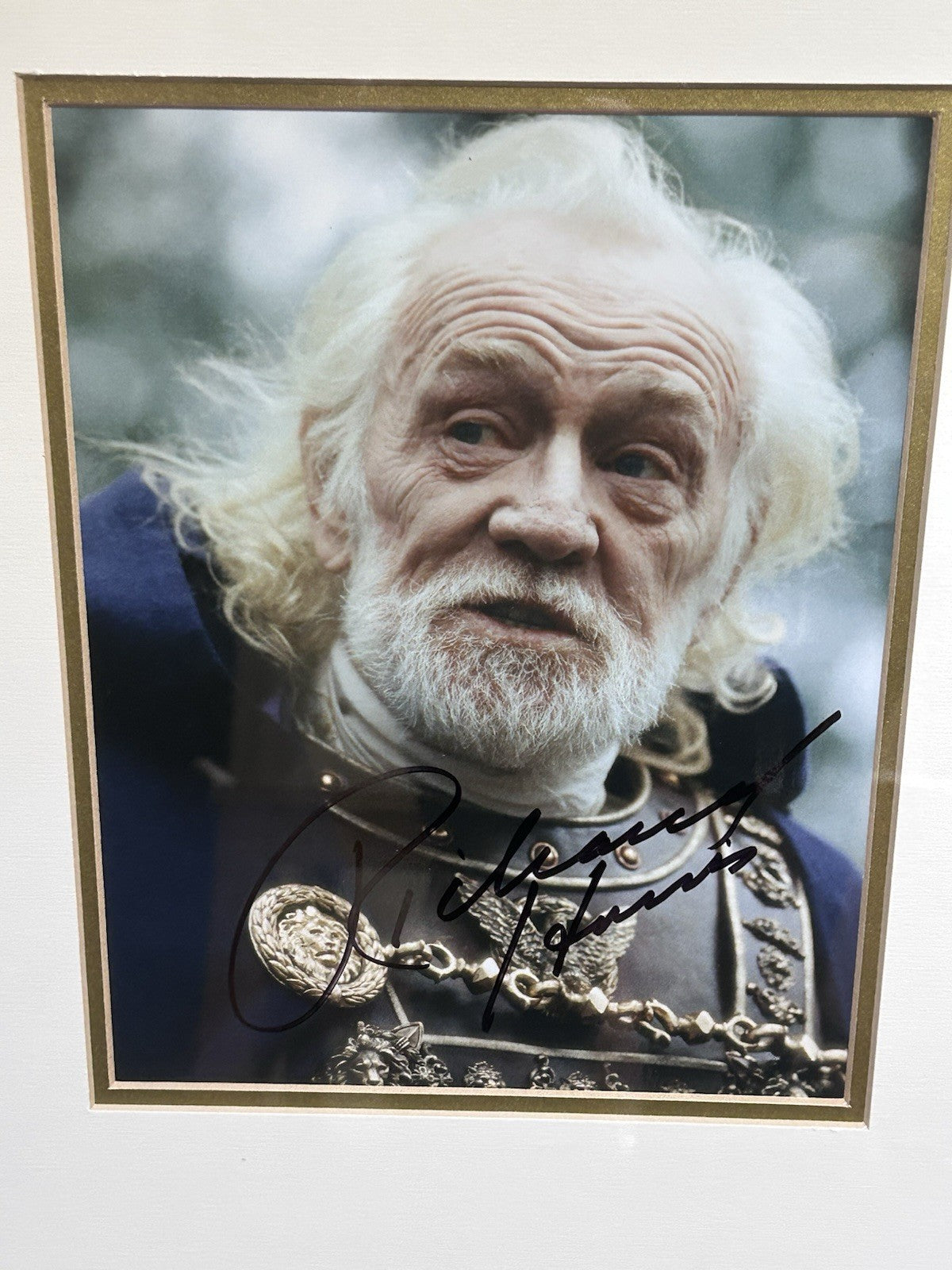 Richard Harris Signed Gladiator Photo Framed 43x47cm Marcus Aurelius Cert Of Au