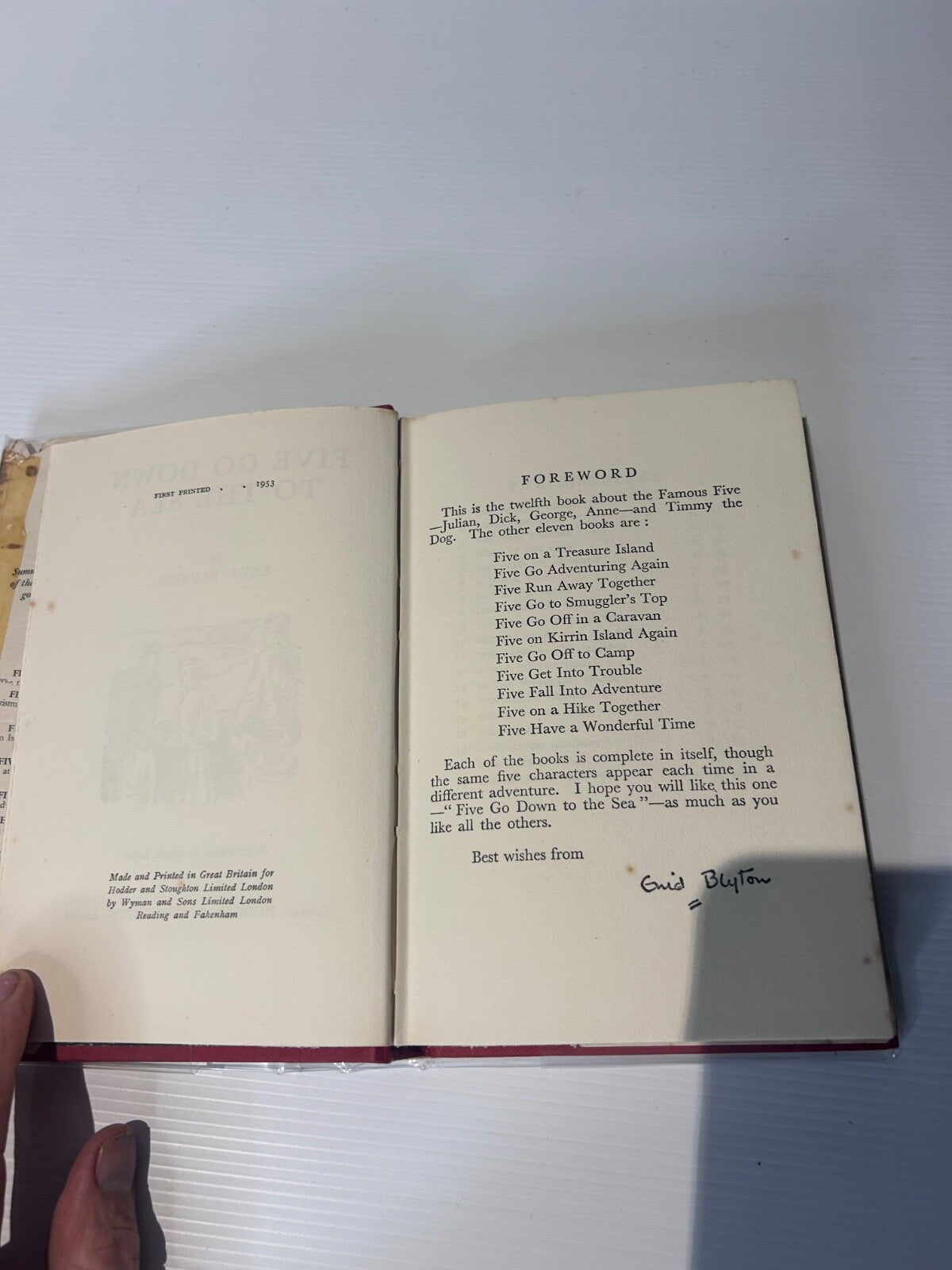 Five Go Down to the Sea Enid Blyton 1953 HC DJ 1st Ed Famous Five H&S