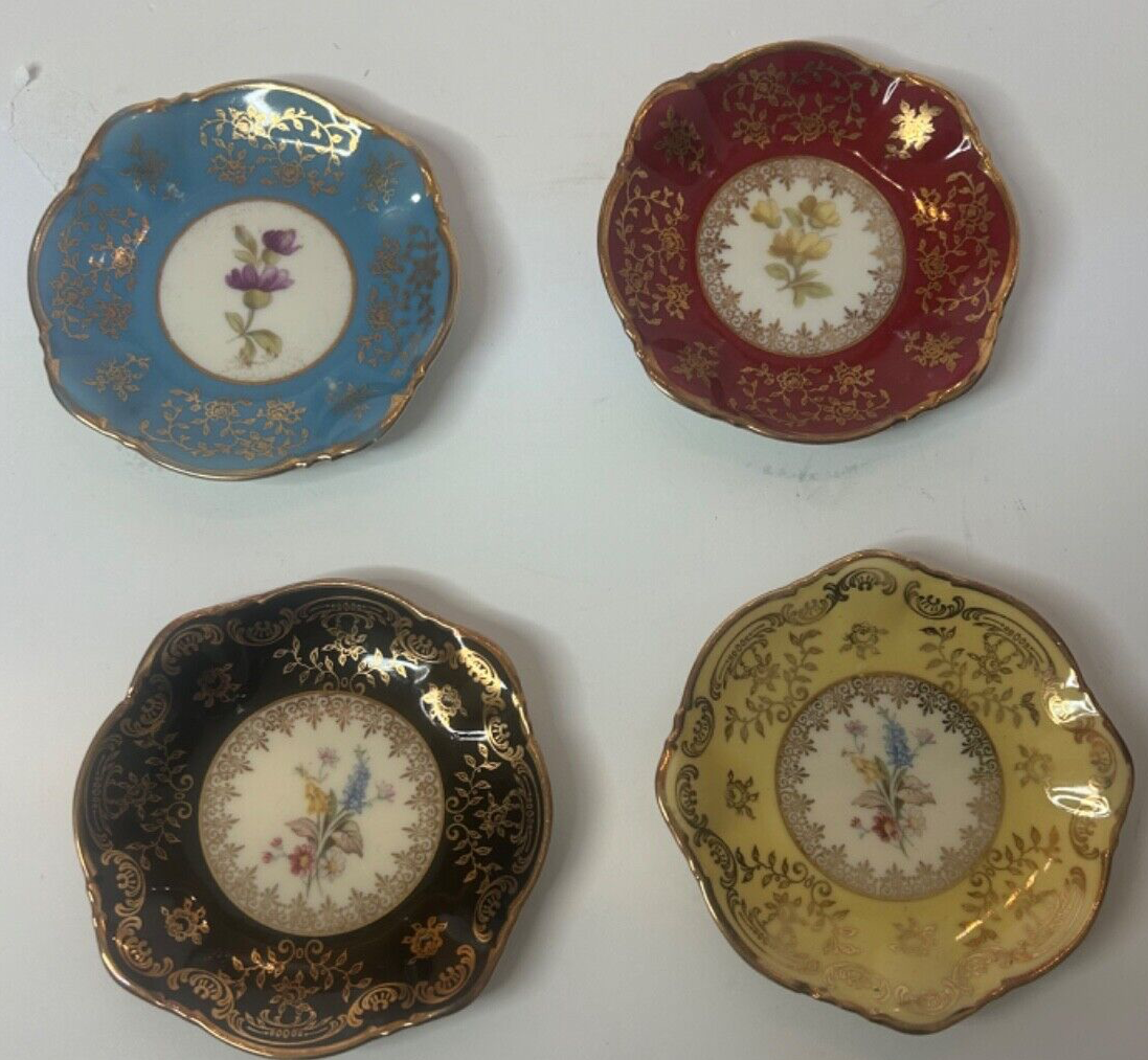 Zeh Scherzer 4 x Pin Small Dish Bavaria Germany approx 9 cm Vintage