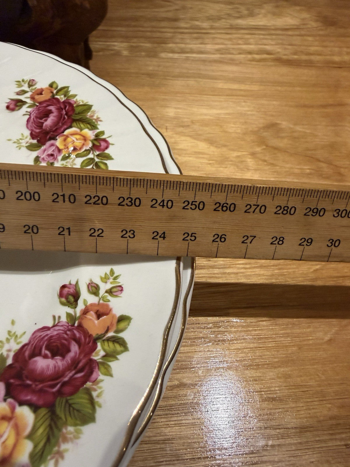 Vintage Cottage Rose Ironstone Wood & Sons England Set 6 Dinner Plates