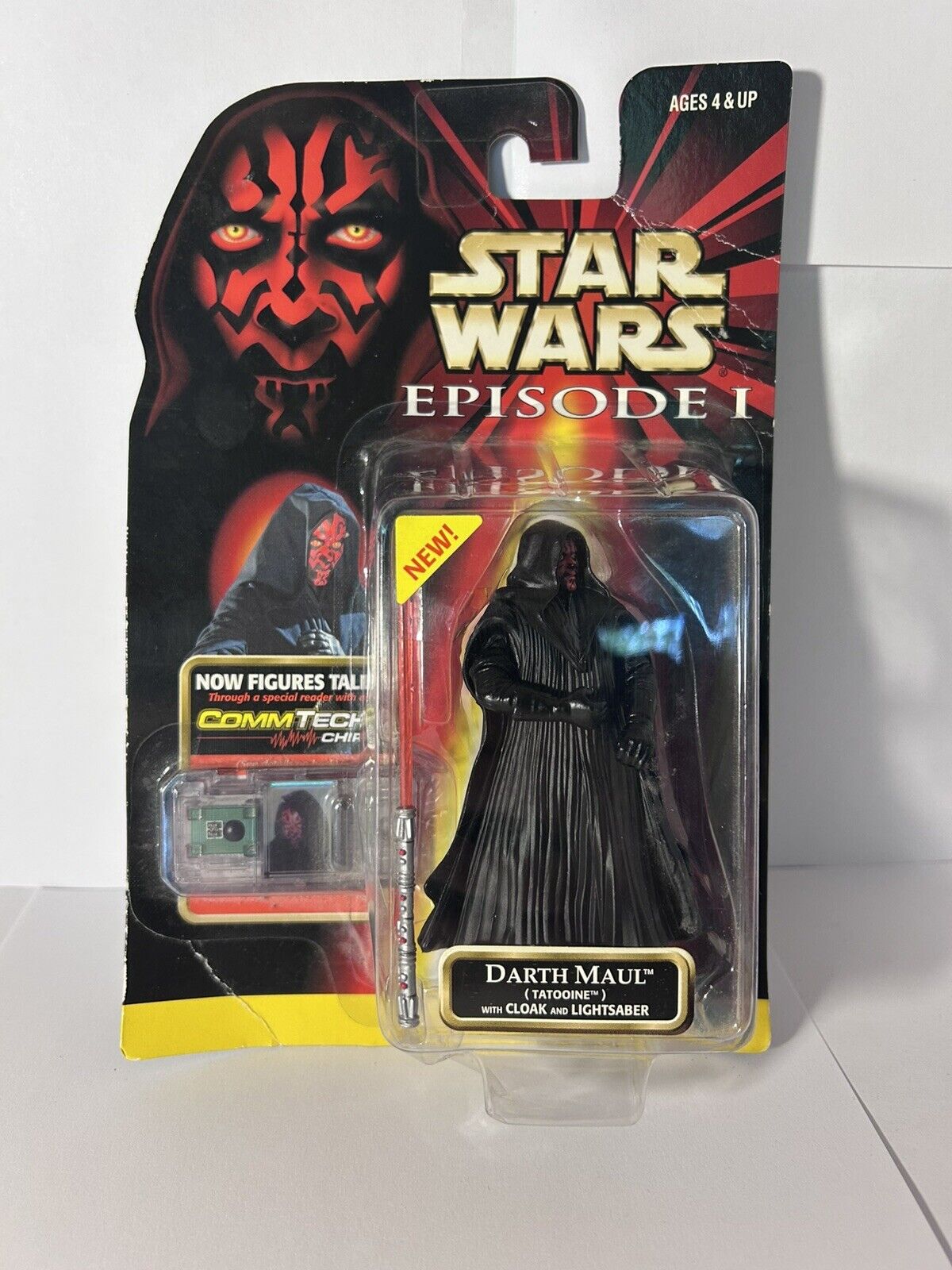 Darth Maul Star Wars Action Figure Episode in Box w/ CommTech Chip