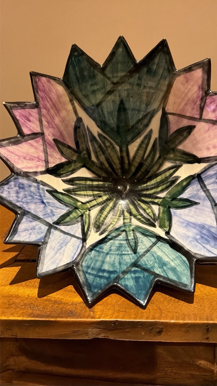 Vintage Peggy Callahan Studio Pottery Bowl Australia Floral Signed
