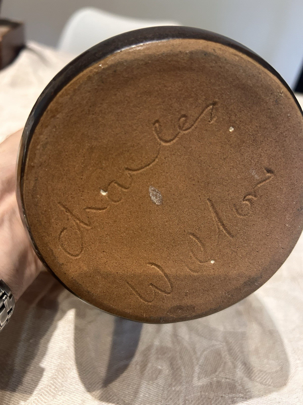 Charles Wilton Signed Studio Pottery Jug Carafe Warrandyte Potters Cottage