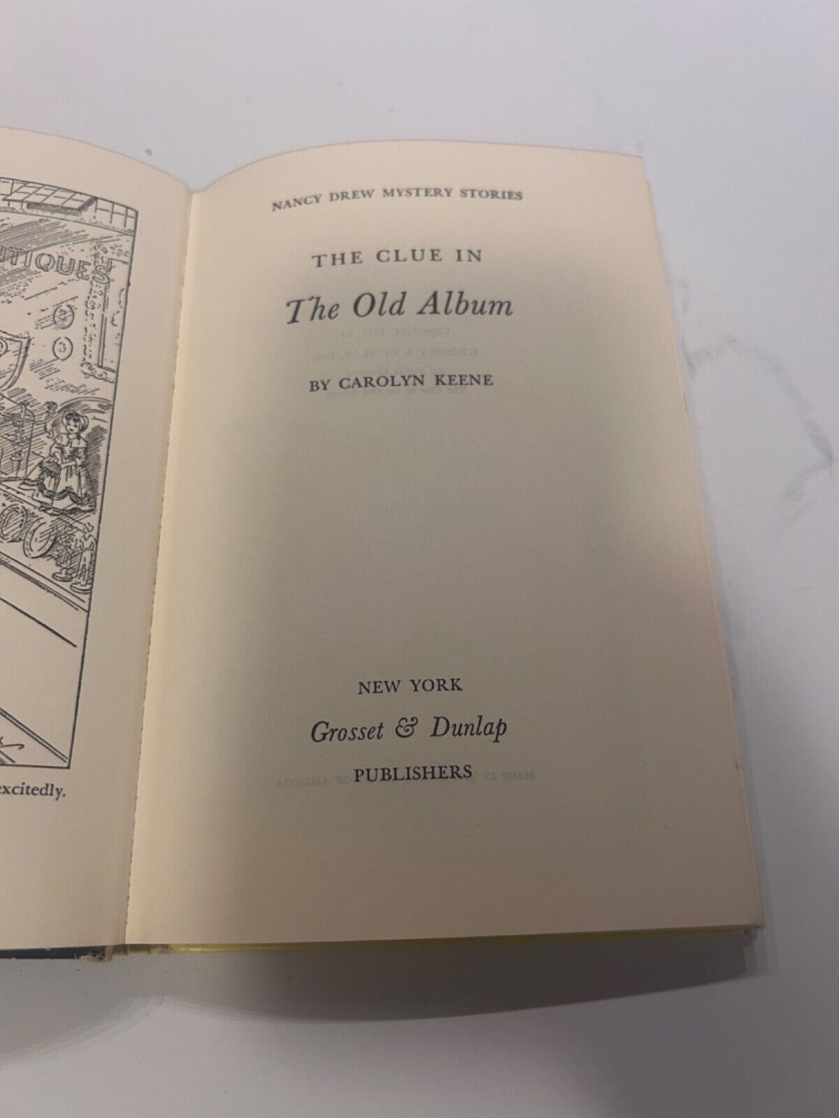 Nancy Drew #24 The Clue in the Old Album yellow matte 1947 BLUE End papers