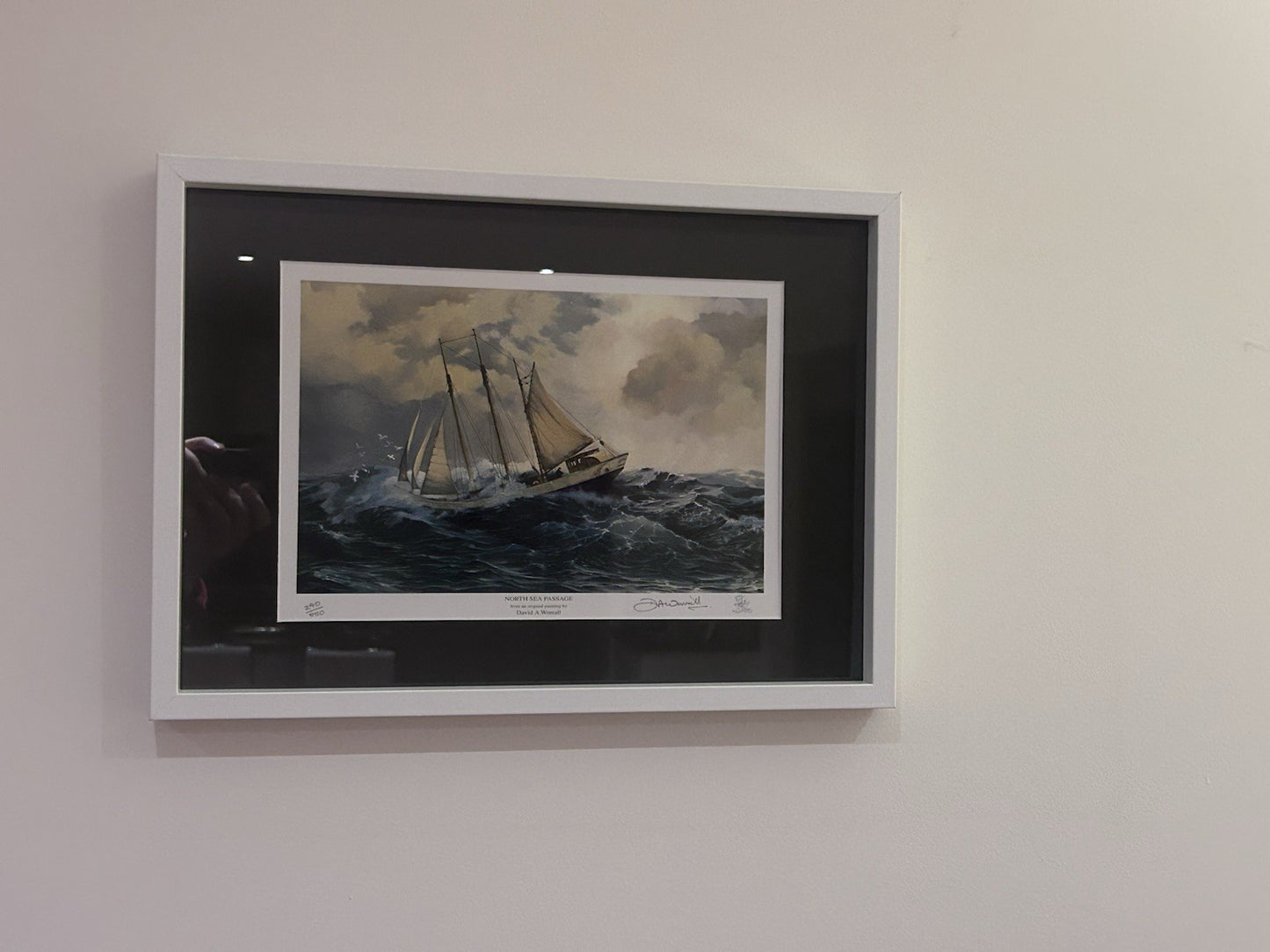 North Sea Passage David A Worrall Signed Ltd Ed Print Framed 290/650 Sailing