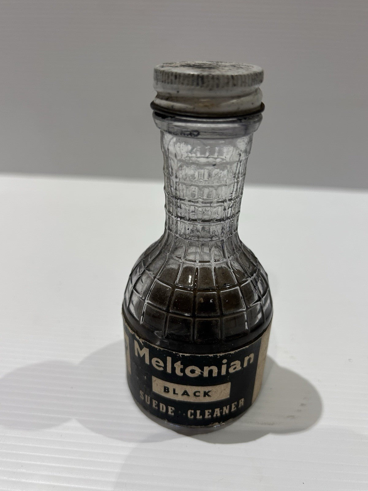 Vintage Meltonian Black Suede Cleaner Bottle 1950s Williamstown VIC
