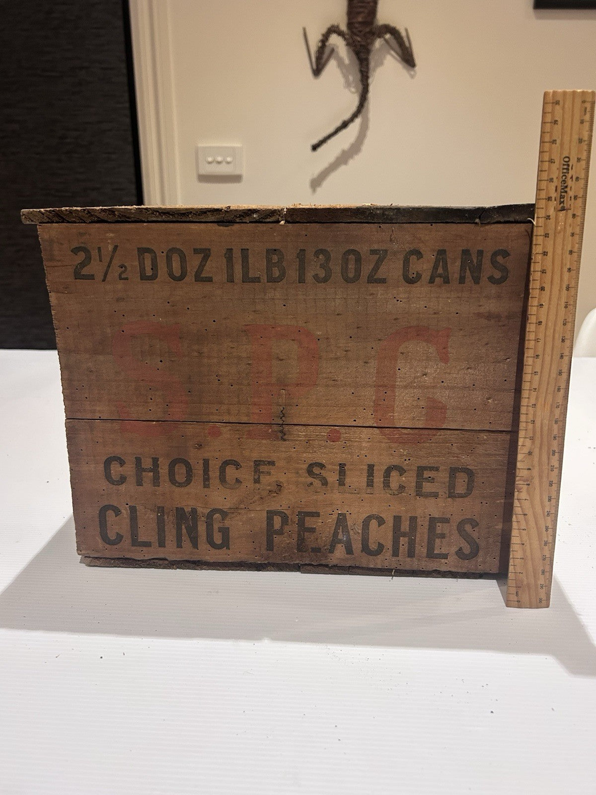 Rare Vintage SPC Fruit Crate – Cling Peaches Box – Shepparton VIC 1950s