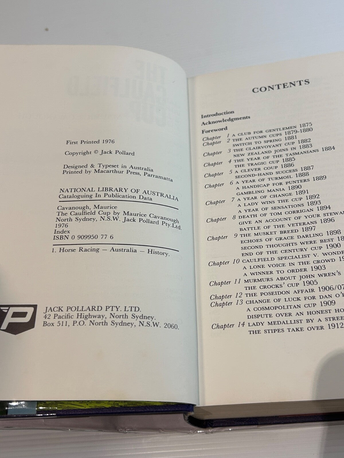 The Caulfield Cup Maurice Cavanough 1st Ed 1976 HC DJ Horse Racing History