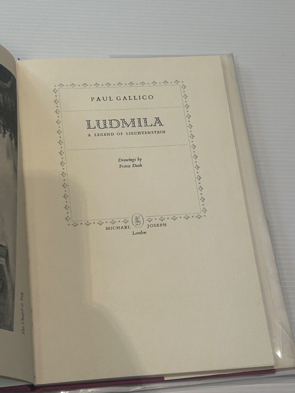 Vintage PAUL GALLICO - Ludmila - legend of Liechtenstein - 1st Ed 1955 HC/DJ