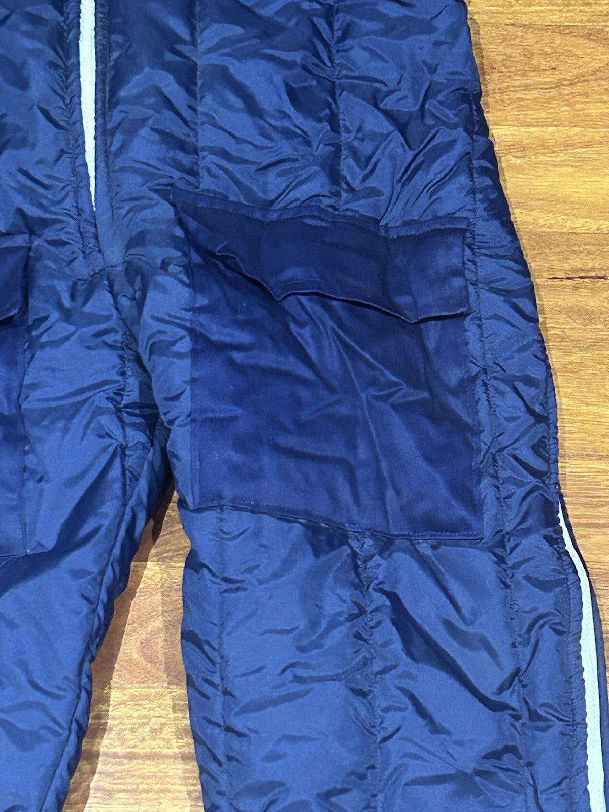Vintage Aussie Ski Products Snow Suit Navy Blue Size L Hooded Retro 80s