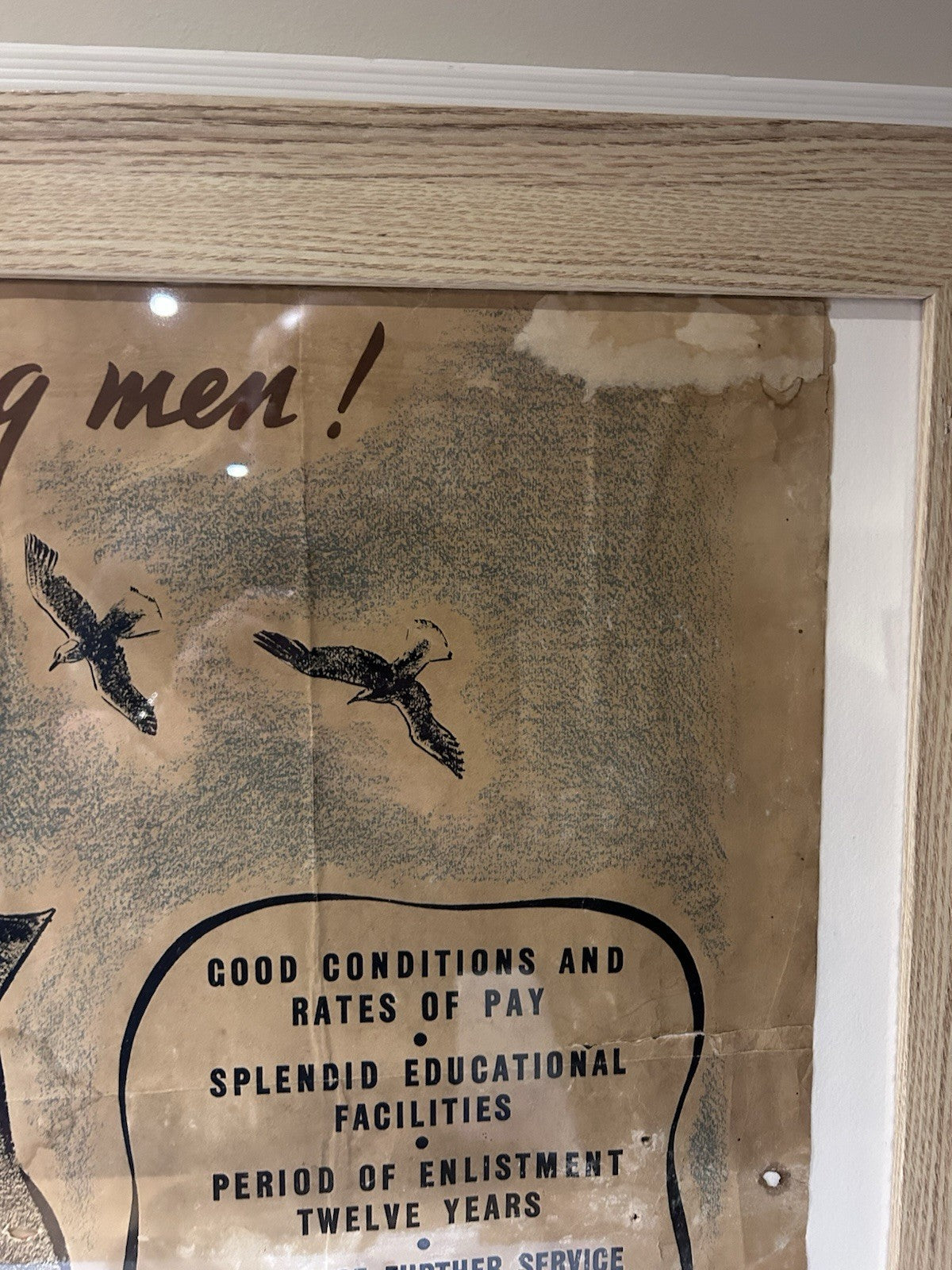 WWII Royal Australian Navy Recruitment Poster – Framed Original c.1940s RARE