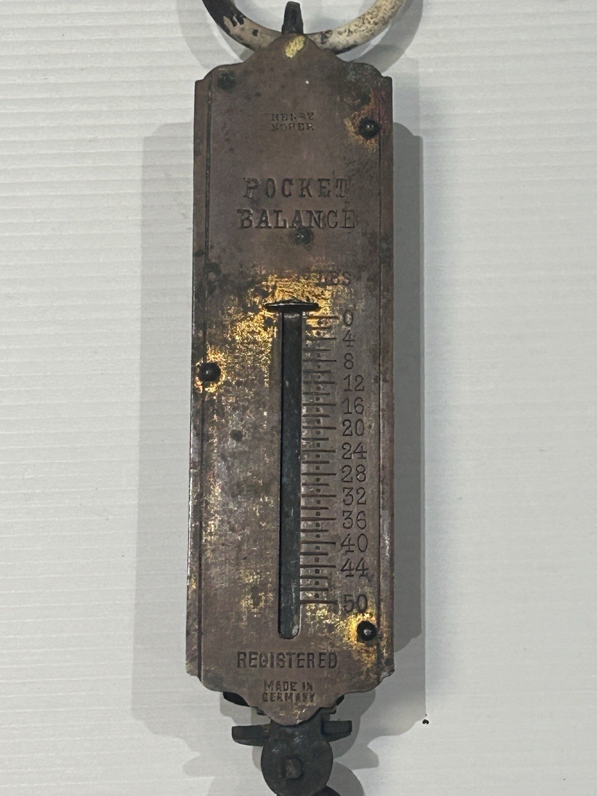Vintage Henry Boker Pocket Balance Spring Scale 50lb Made in Germany