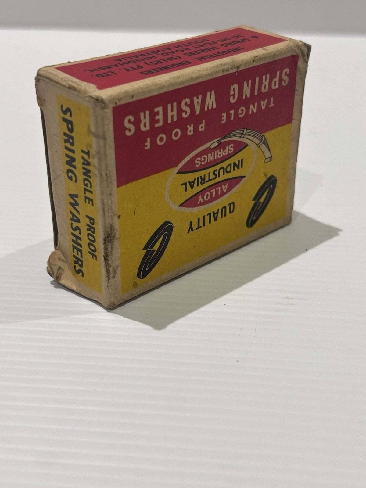 Vintage Tangle Proof Spring Washers Box Industrial Engineers SA c1950s