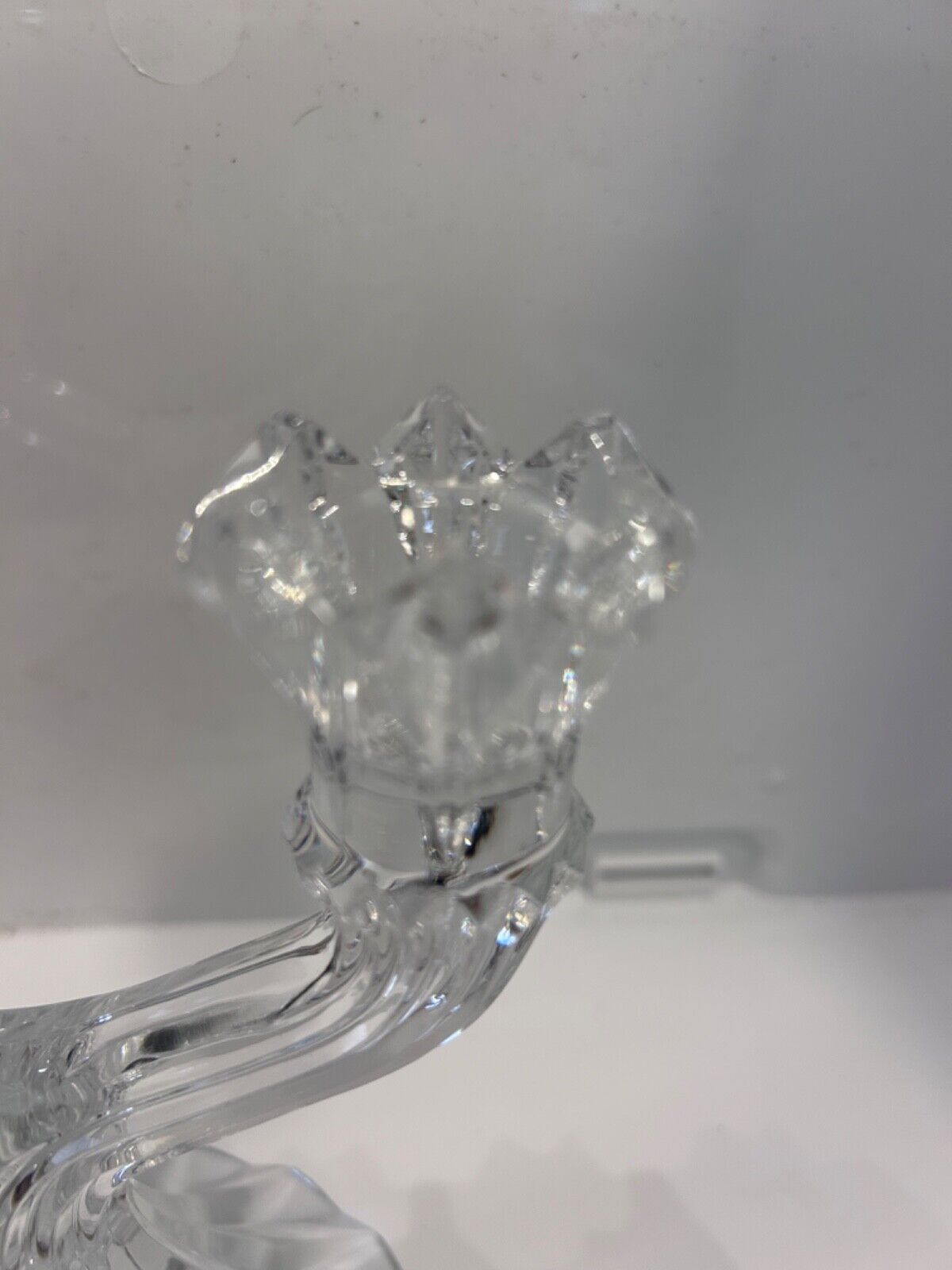 VINTAGE BOHEMIA LEAD CRYSTAL CANDLE STICK HOLDER WITH STICKER