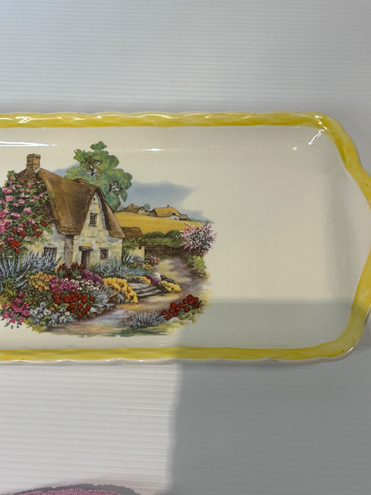 Vintage Burleigh Ware “Princess” Tray Burgess & Leigh Cottage Scene England