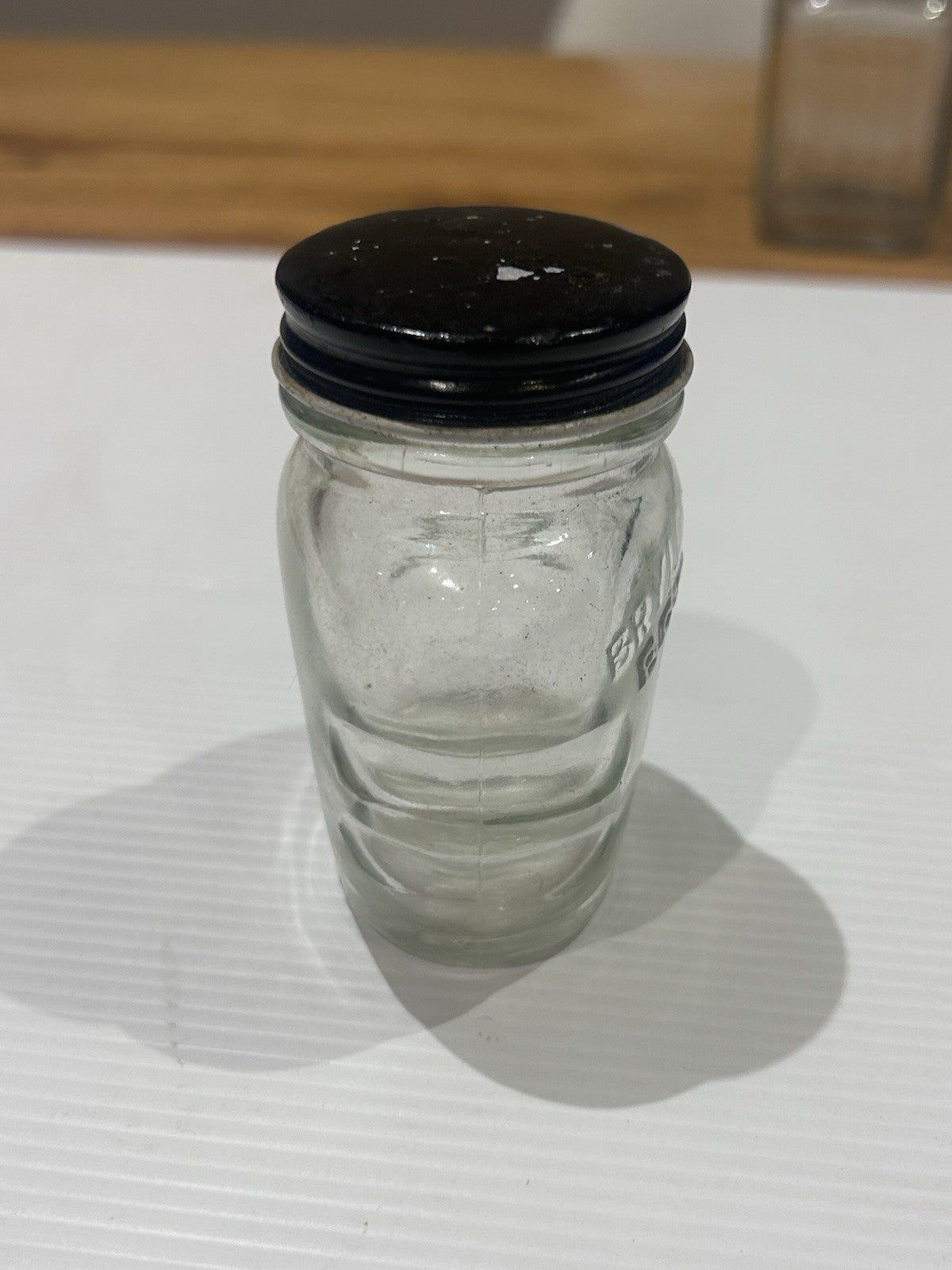 Vintage Brylcreem Glass Jar w/ Lid 1950s UK Men’s Grooming Collectible 6.5cm