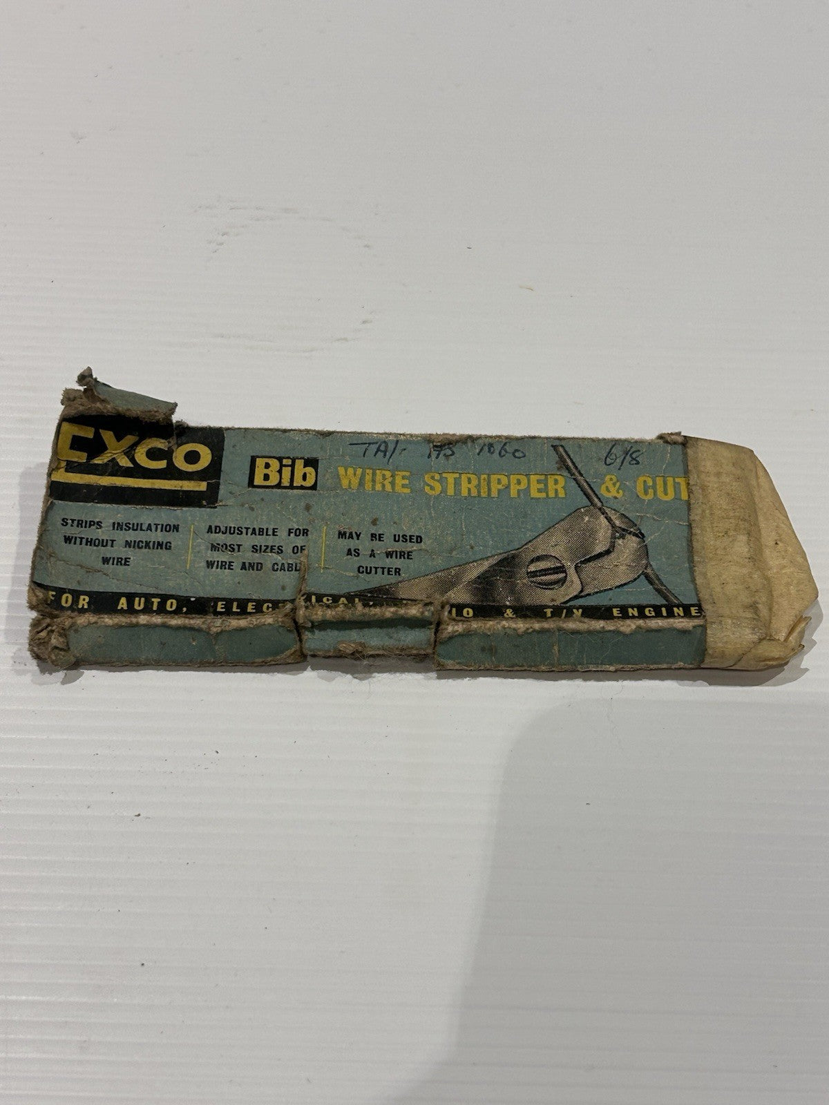 Vintage Exco Bib Wire Stripper & Cutter w/ Box England 1960s Auto Tool