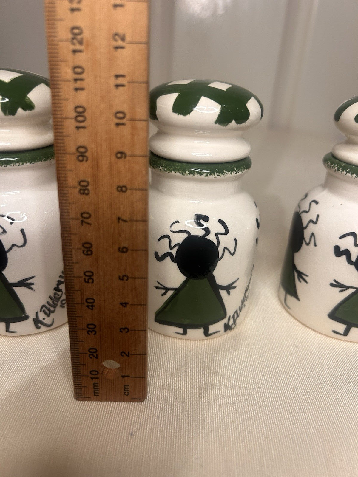 Kerry Alderuccio Hand Painted Canister Set – 6pc Ceramic Kitchen Storage