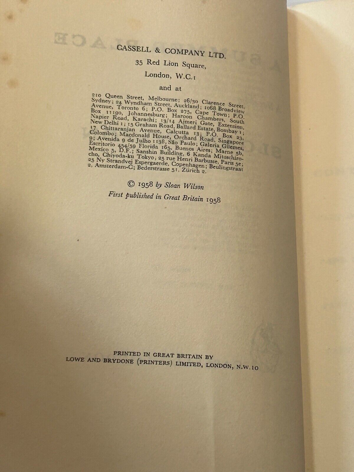 A Summer Place By Sloan Wilson Stated First Edition 1958 Hardcover Dust Jacket