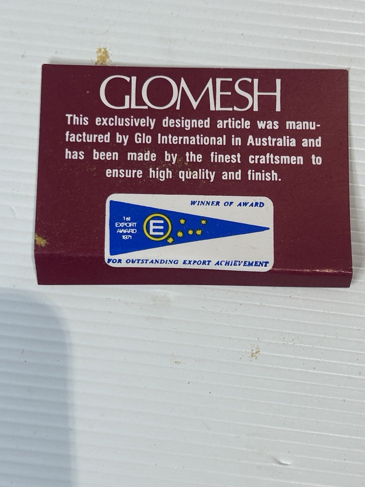 Vintage Glomesh Australia Cream Mesh Key Case w/ Tag & Paperwork c1970s